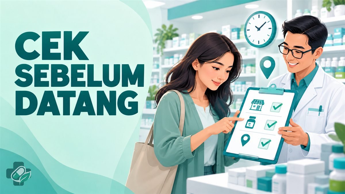 Ilustrasi checklist verifikasi apotek sebelum datang